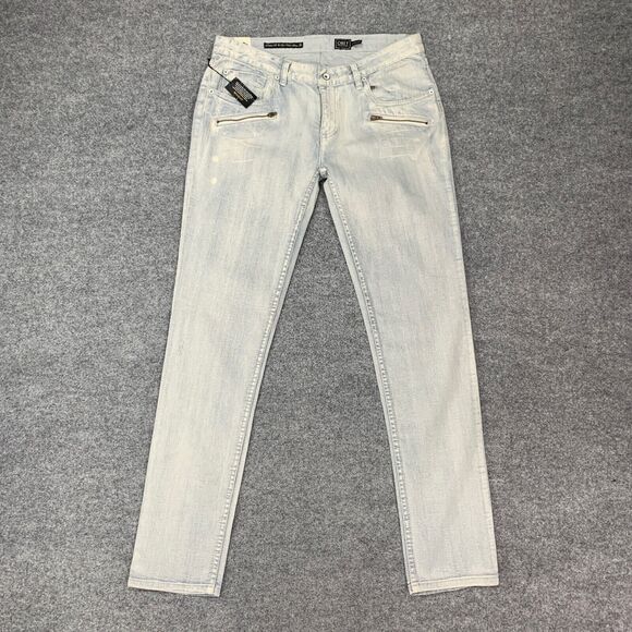 Obey Jeans Womens 31 Acid Wash Debbie Fit Low Waist Skinny Leg Zipper Pockets - Picture 2 of 14